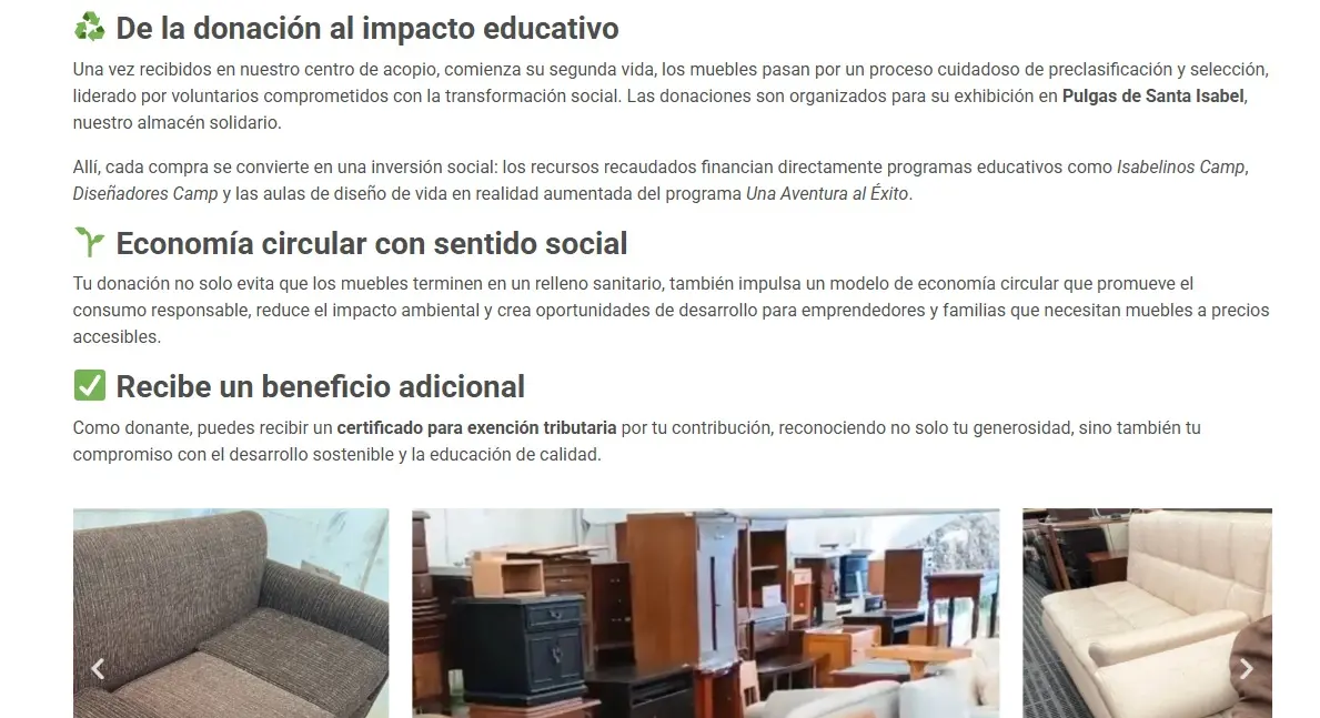 Lo que realmente sucede cuando dona sus muebles a la Fundación Santa Isabel